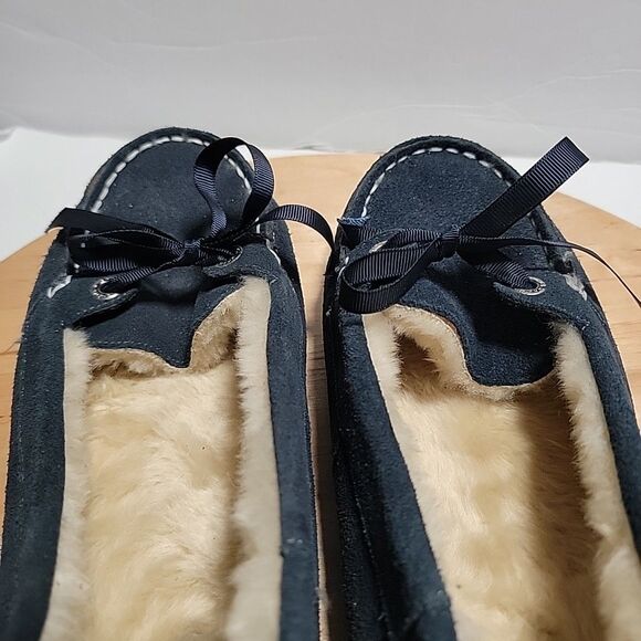 Sperry Molly Black Suede Faux-Fur Lined Moc Boat Shoes Size 11M main image 6